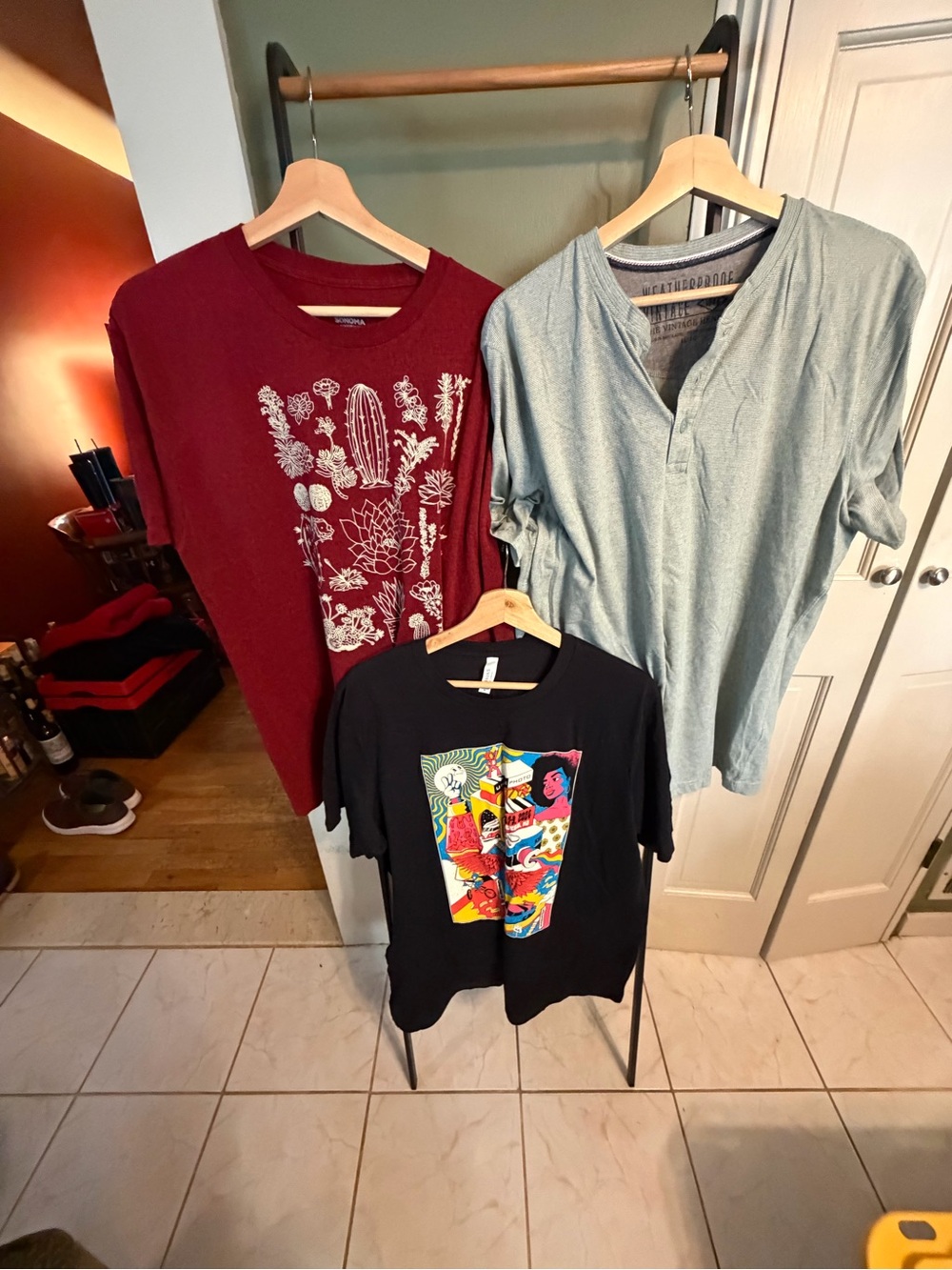 Graphic Tee Pack - Burgundy, Light Blue & Black
